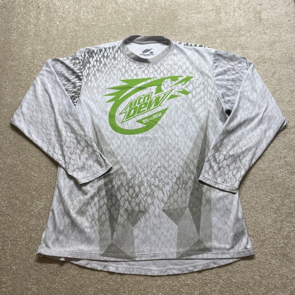 Mountain Dew Racing Shirt Mens‎ Large Long Sleeve Hidden Bay Sports USA